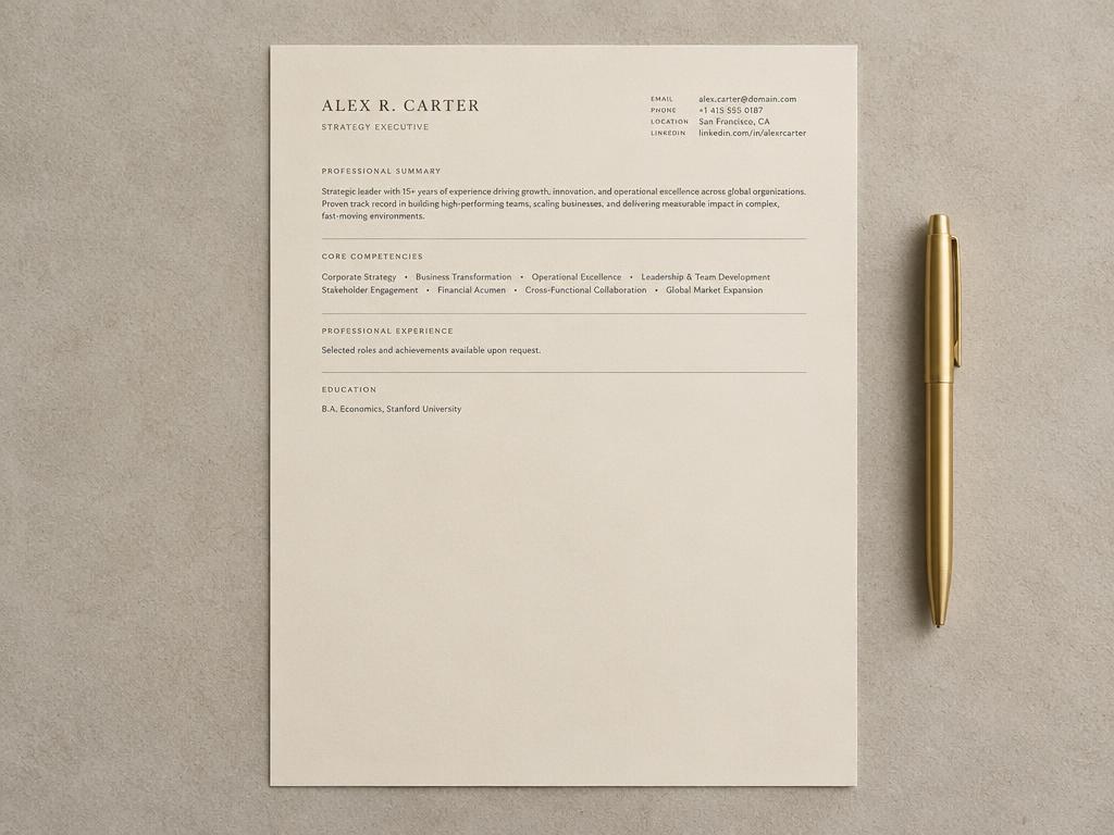 The Meridian resume template preview